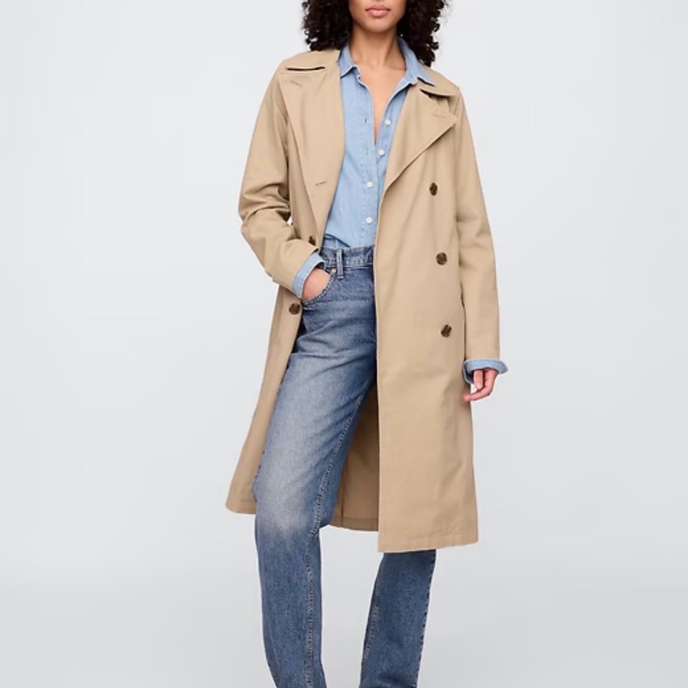 GAP Women's Classic Beige Trench Coat - Picture 2 of 6